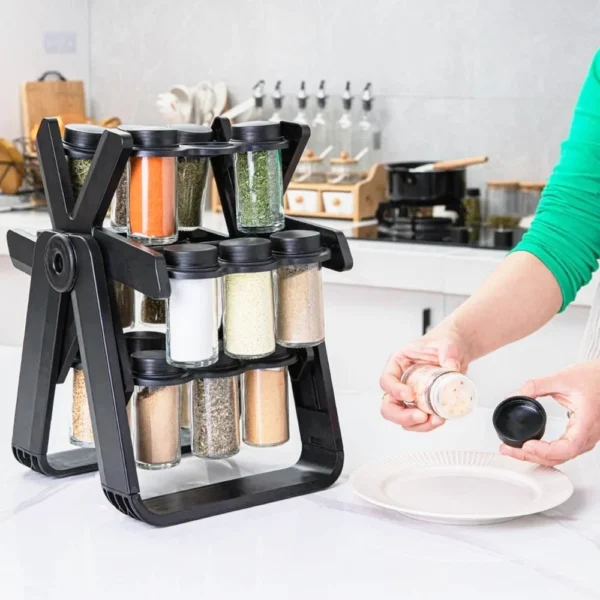 Organisateur d'epices rotatif à 18 bouteilles image 01